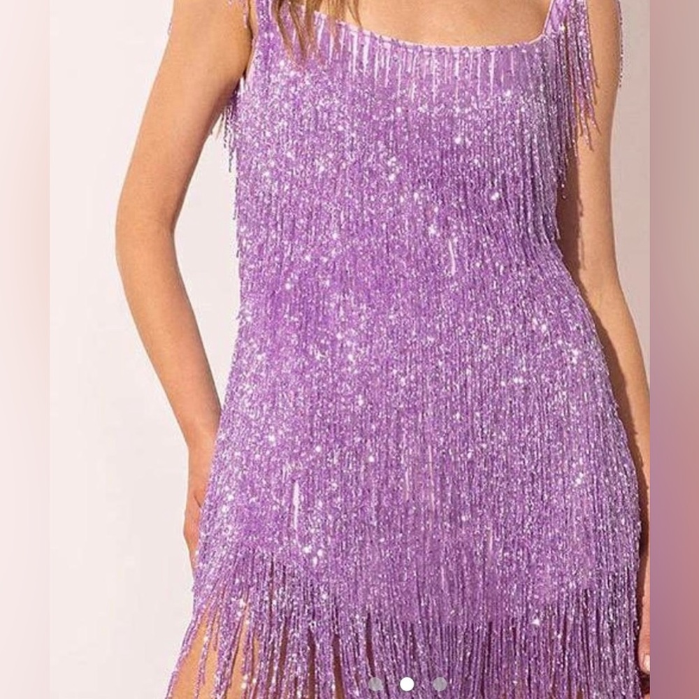 Purple fringe dress